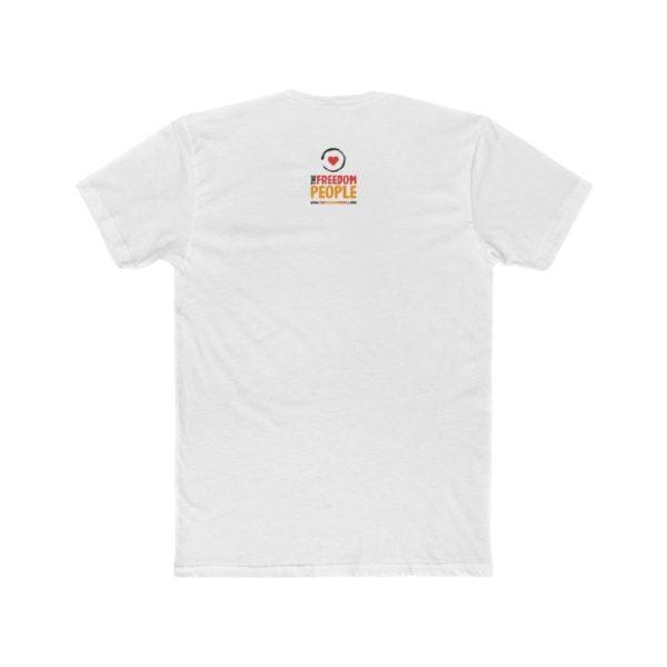 White t shirt with freedom people logo