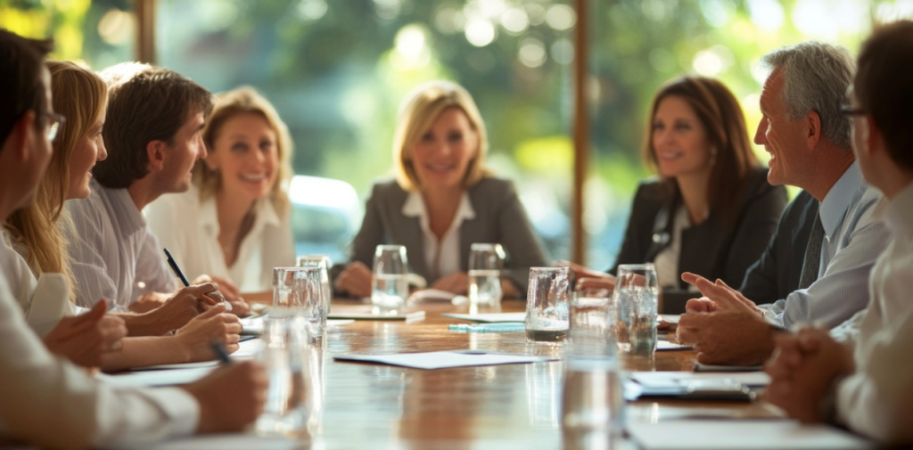Image of a group of people in a business meeting