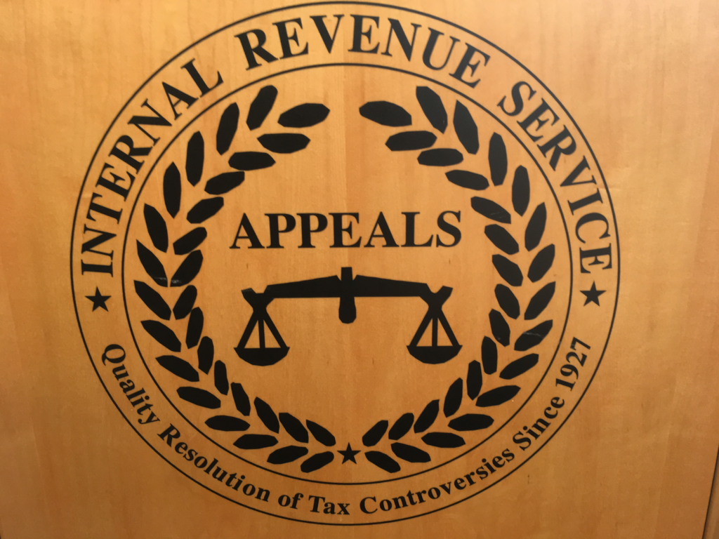 IRS Appeals seal representing the federal oversight framework that still applies to churches under 508(c)(1)(a).