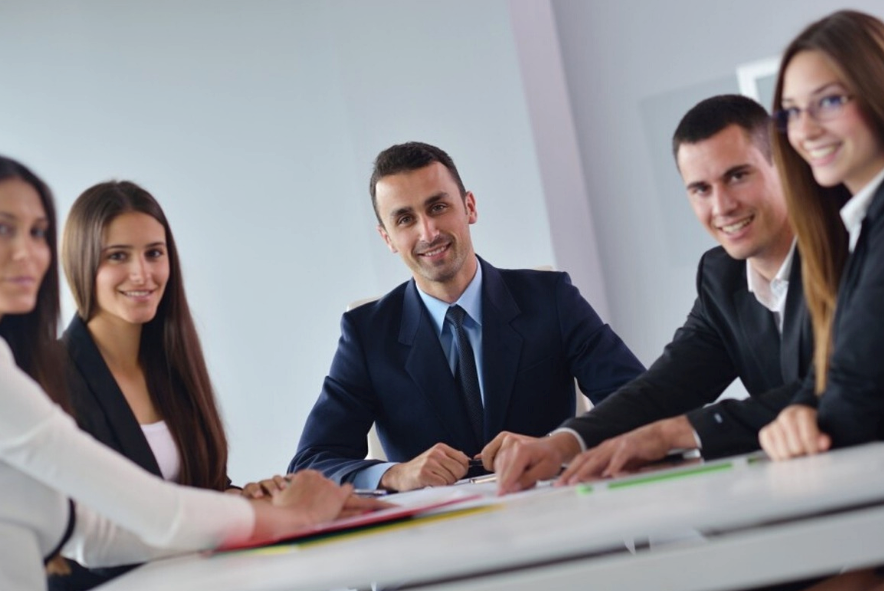 Members of a Series LLC discussing during a meeting. 